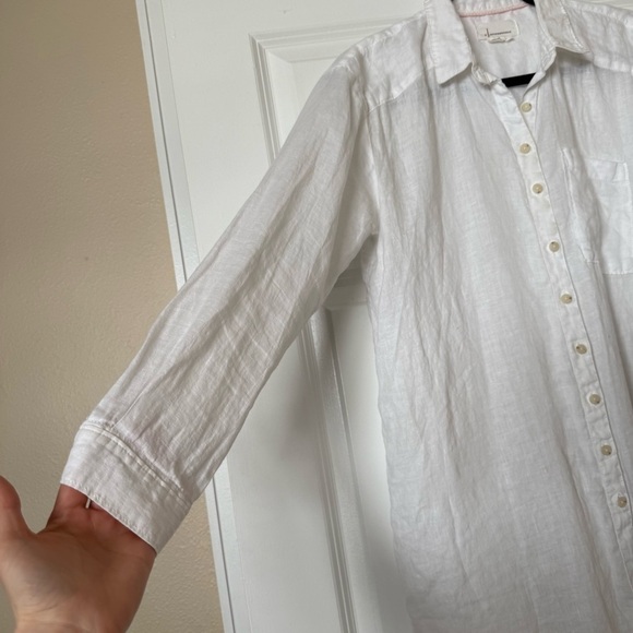 By Anthropologie Button Down Linen Tunic Shirt Size XS - Picture 6 of 13